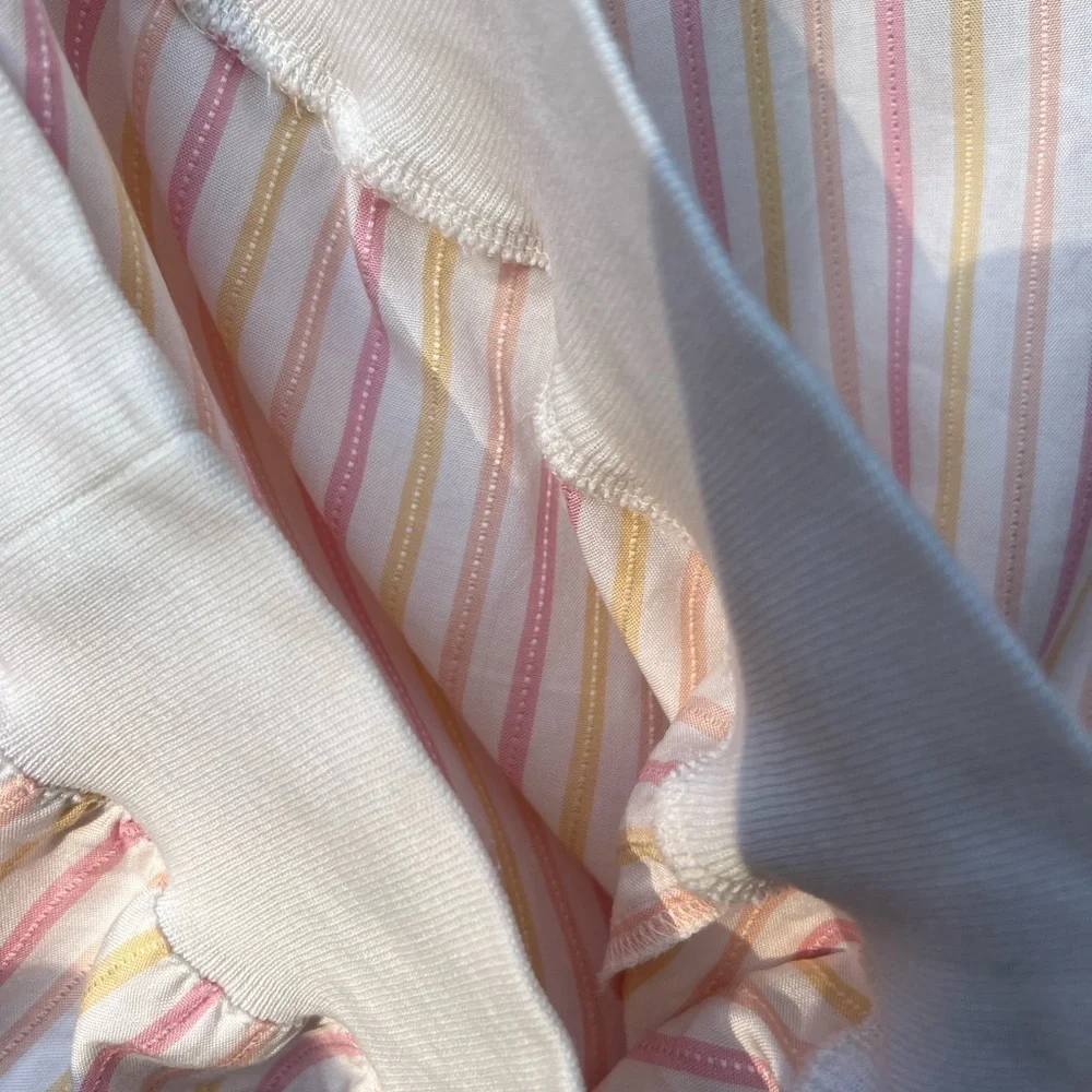 Vtg Liz Claiborne Pink, Yellow, White Striped Long-Sleeve Pullover Top | Small - Picture 10 of 13